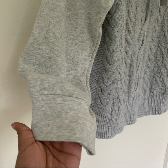 Lou & Grey Cableknit Grey Mockneck Turtleneck Sweater Size M - Picture 3 of 10